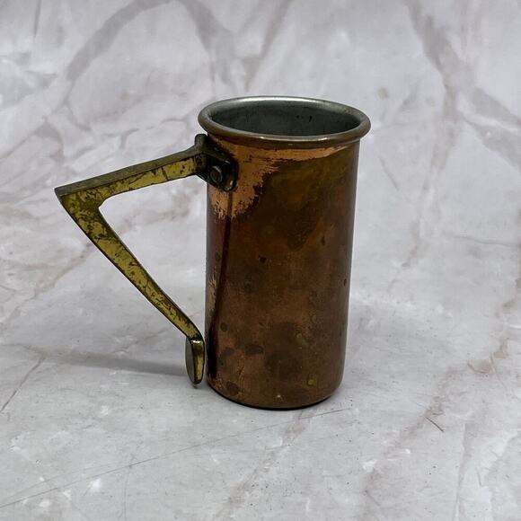 None Other - 1920's Original Copper and Brass 1/4 Cup Measuring Cup TF4